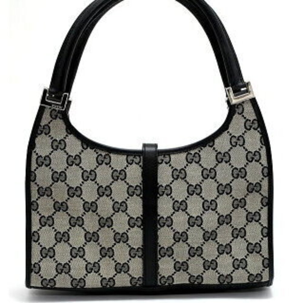 Gucci trim GG black Bardot shoulder leather bag Jackie black